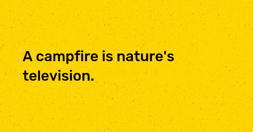 A campfire is nature's television.