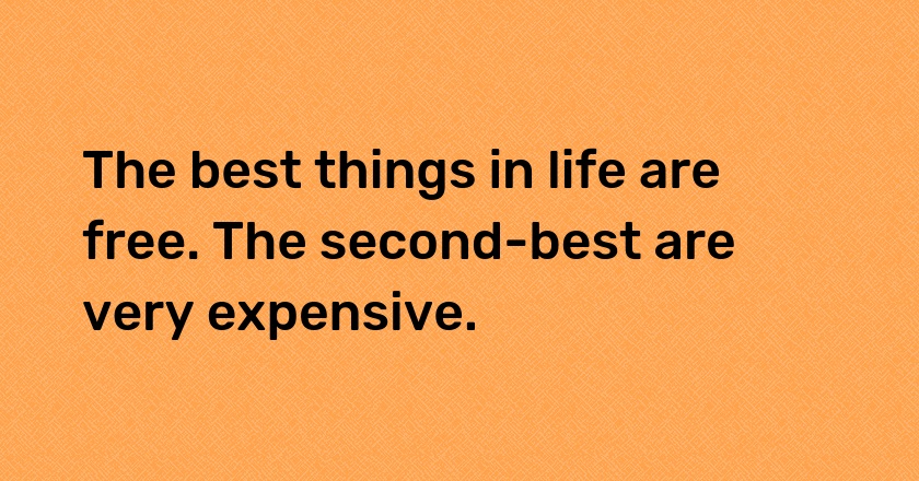 The best things in <span style="background-color:#FF0069; color: #ffff">#life</span> are free The second-best are very expensive.