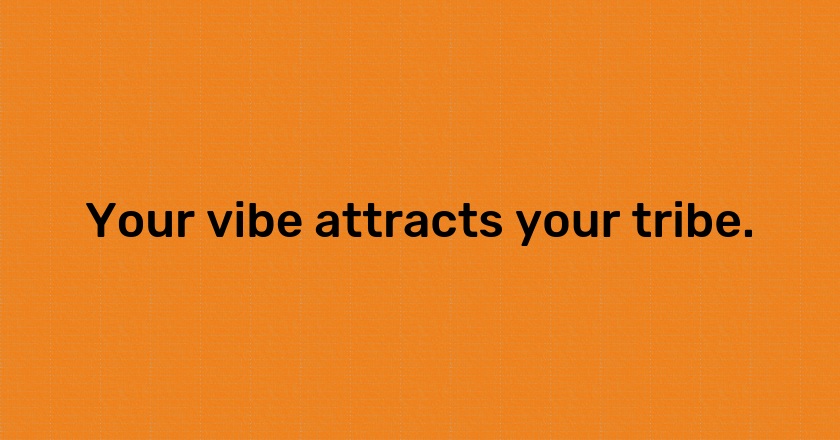 Your vibe attracts your tribe.