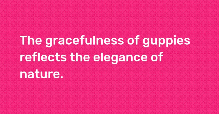 The gracefulness of guppies reflects the elegance of nature.