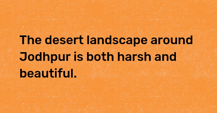 The desert landscape around Jodhpur is both harsh and beautiful.