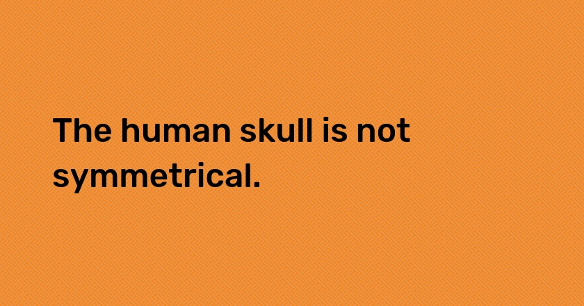 The human skull is not symmetrical.