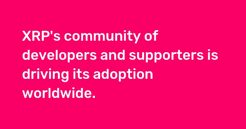 XRP's community of developers and supporters is driving its adoption worldwide.