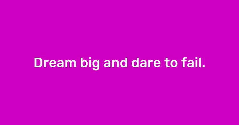 Dream big and dare to fail.