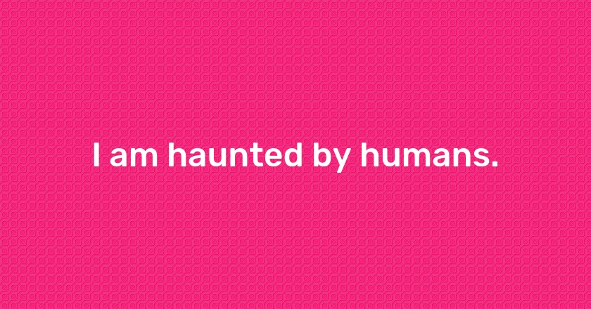 I am haunted by humans.